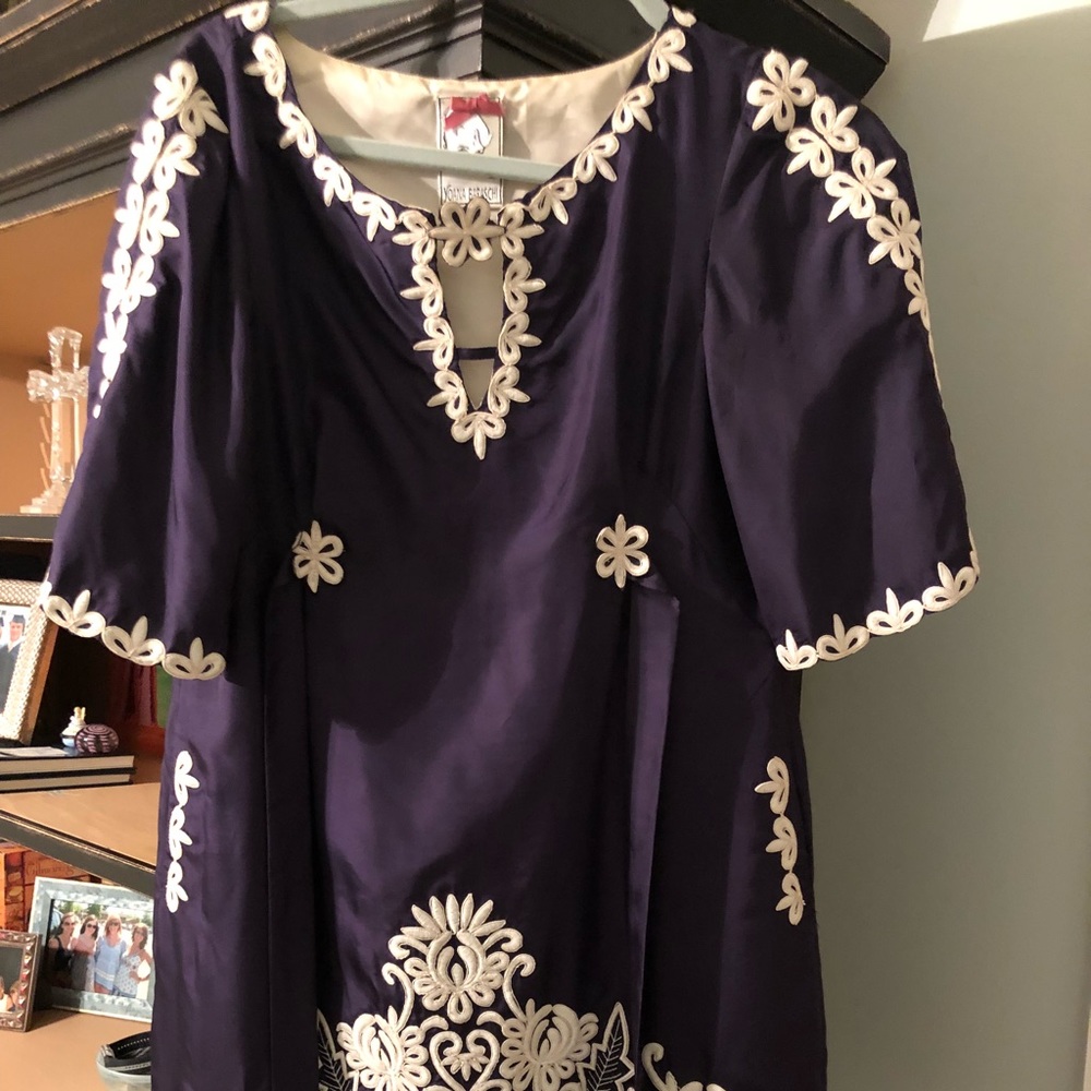 Deep purple silk dress